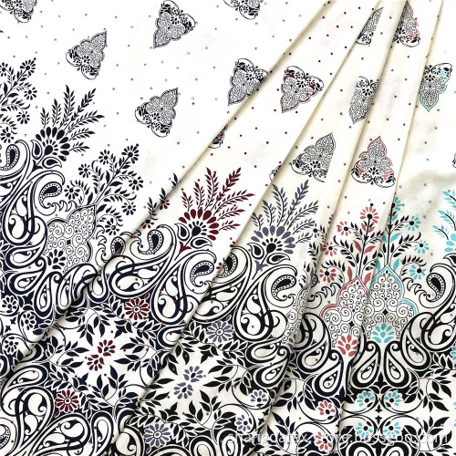 Ethnic Design With Color Stone Rayon 45S Printed